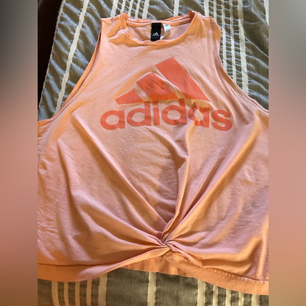 Adidas size medium tank with twist front.